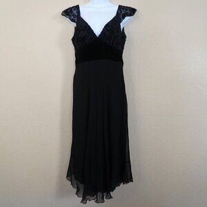 VTG 90s Jonathan Martin Whimsigoth Fairy Midi Babydoll Dress Silk Velvet Sequin